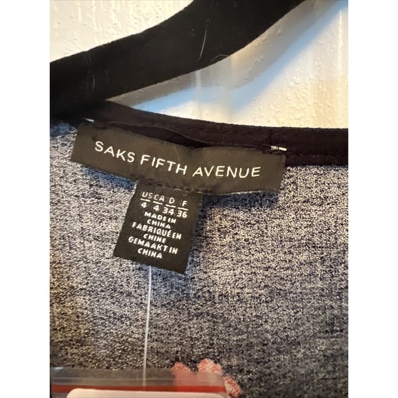 Saks Fifth Avenue SZ 4 Long Black Floral Dress W Waist Clincher Ties Work Church - Picture 2 of 10